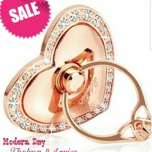 Heart cellphone bling holder rose gold new